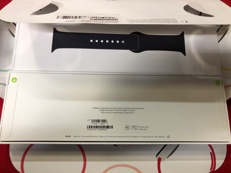 Photo 2 of Apple Watch SE 2nd Generation (GPS) 40mm Midnight Aluminum Case with Midnight Sport Band - S/M