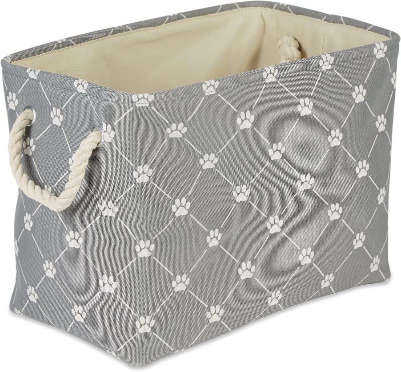 Photo 1 of 
Bone Dry Pet Storage Collection Paw and Bone Print, Small Rectangle, 17.5 X12X15 Gray Trellis