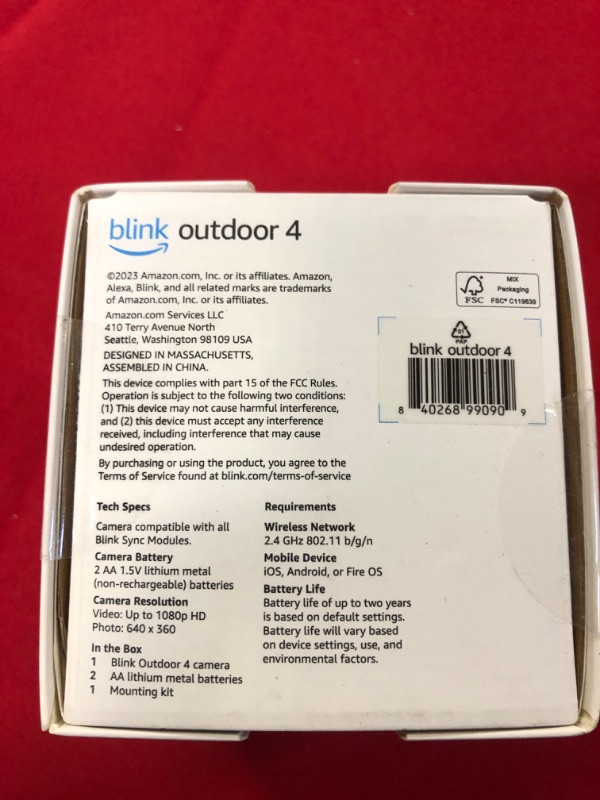 Photo 3 of All-New Blink Outdoor 4 (4th Gen) – Wire-free HD smart security camera, two-year battery life, enhanced motion detection, Works with Alexa – Add-on camera (Sync Module required) Add-On Camera Outdoor 4