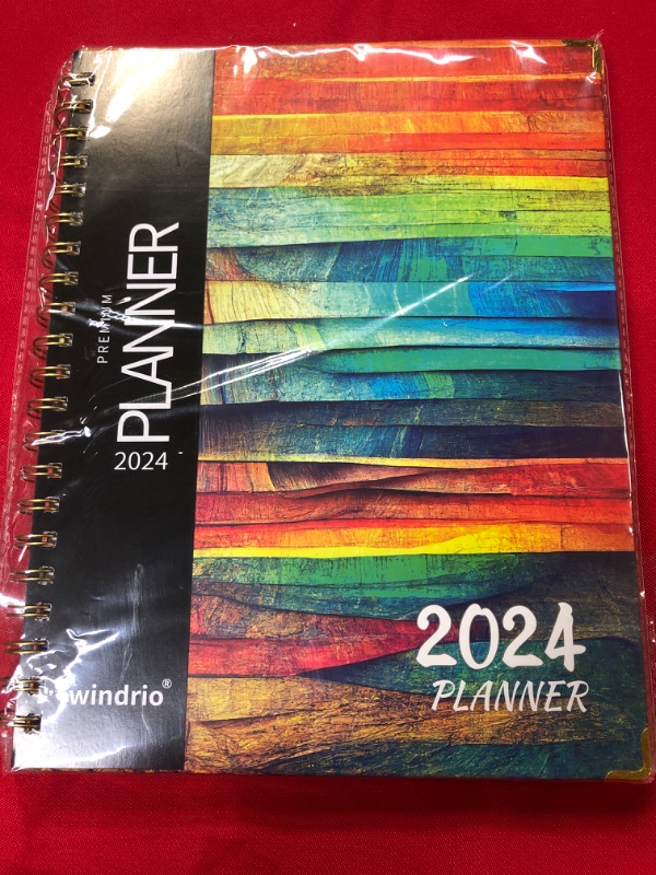 Photo 2 of Planner 2024 Daily Weekly Monthly Teacher Planner, Academic Hardcover Planner DEC 2023 - DEC 2024, 13-Month School Organizer, 5.5"x8.5", Spiral Notebook with Stickers, Inner Pocket, Coated Tabs Color Flower B MEDIUM: 5.5" x 8"