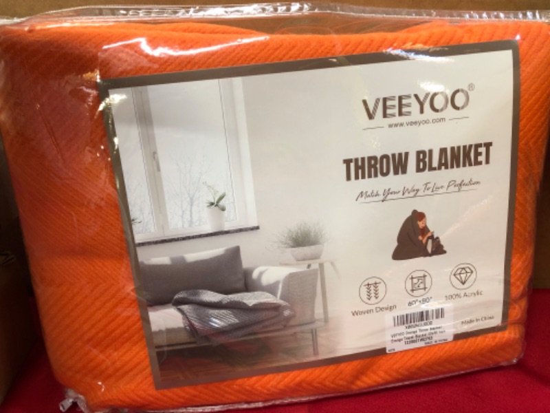 Photo 1 of  Orange Throw Blanket - Lightweight  60x80 Inch
