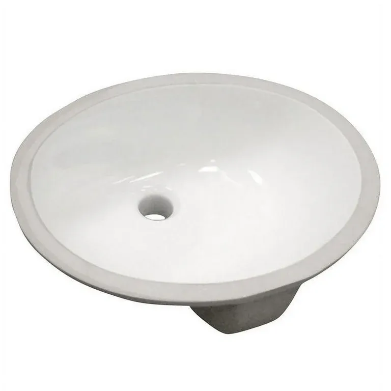 Photo 1 of 19.5--Oval Undermount Bathroom Sink in White
