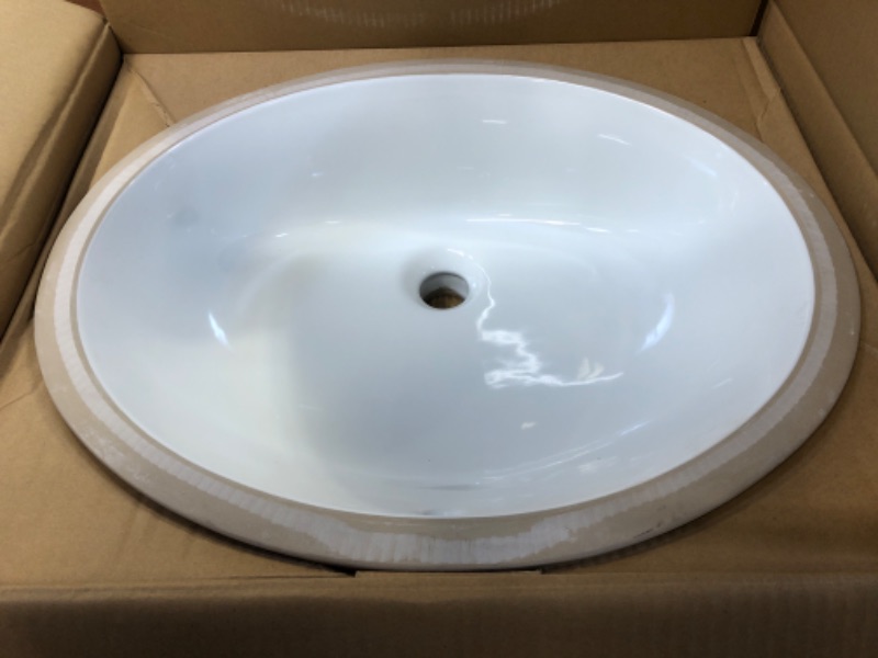 Photo 3 of 19.5--Oval Undermount Bathroom Sink in White
