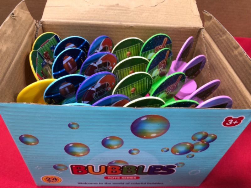 Photo 1 of 24Pcs Football Bubble Wands, Football Superbowl Birthday Party Favors Bubbles for Kids, Rugby Bubble Blowing Toys for Kids Adults, Cute Touchdown Bubble Maker for Birthday Football Game Indoor Outdoor
