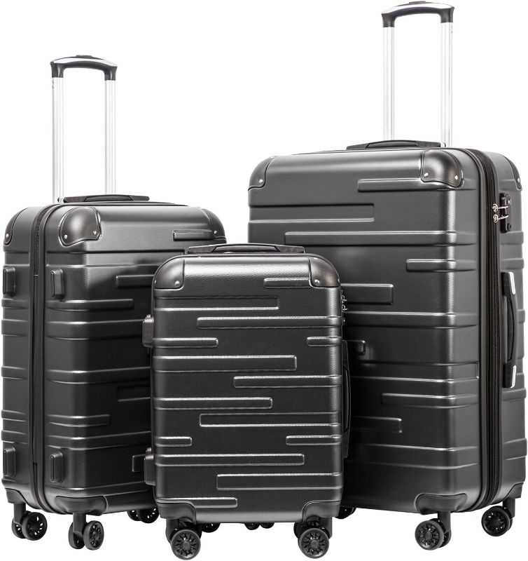 Photo 1 of Coolife Luggage Expandable(only 28") Suitcase 3 Piece Set with TSA Lock Spinner 20in24in28in (reg grey)
