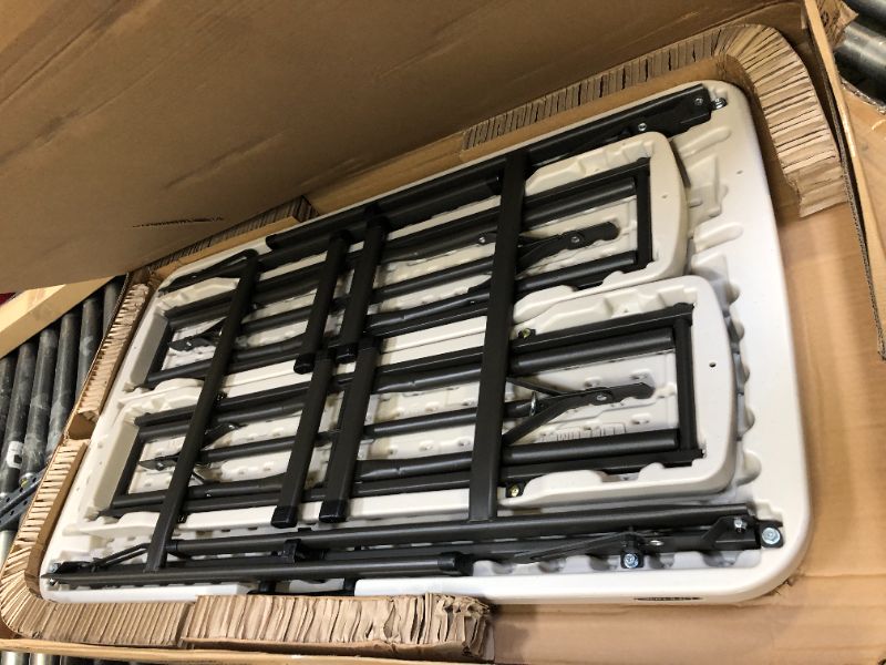 Photo 1 of Lifetime 80373 Portable Folding Camping RV Picnic Table and Bench Set, Almond