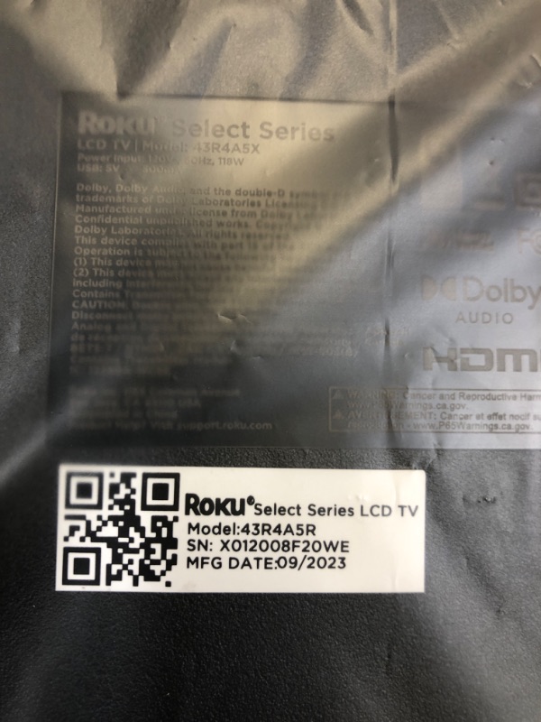 Photo 3 of Roku 43" Select Series 4K HDR Smart RokuTV with Enhanced Voice Remote, Brilliant 4K Picture, Automatic Brightness, and Seamless Streaming Select Series 4K 43"