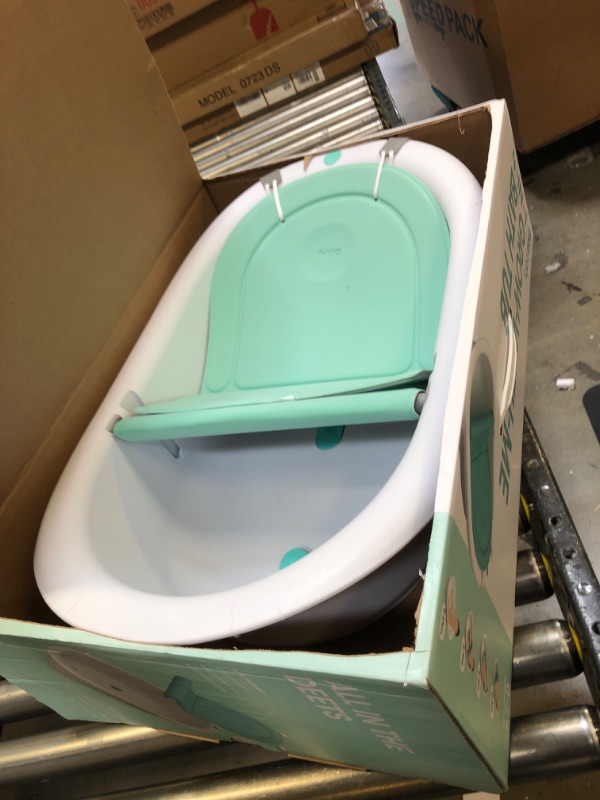 Photo 2 of 4-in-1 Grow-with-Me Bath Tub by Frida Baby Transforms Infant Bathtub to Toddler Bath Seat with Backrest for Assisted Sitting in Tub