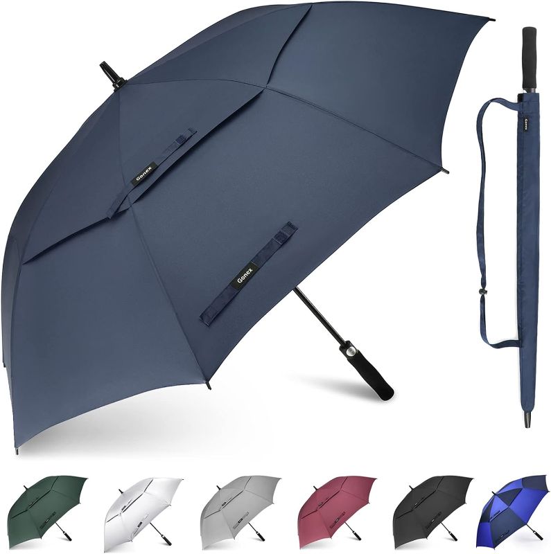 Photo 1 of Gonex 54/62/68 Inch Extra Large Golf Umbrella, Automatic Open Travel Rain Umbrella with Windproof Water Resistant Double Canopy, Oversize Vented Umbrellas for 2-3 Men and UV Protection, Multiple Colors
