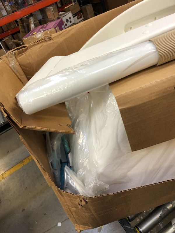 Photo 1 of Dunn-Rite Splash & Shoot Outdoor Adjustable Height Swimming Pool Basketball Hoop w/Ball, Base, & 18 Inch Stainless Steel Rim for Adults & Kids, White