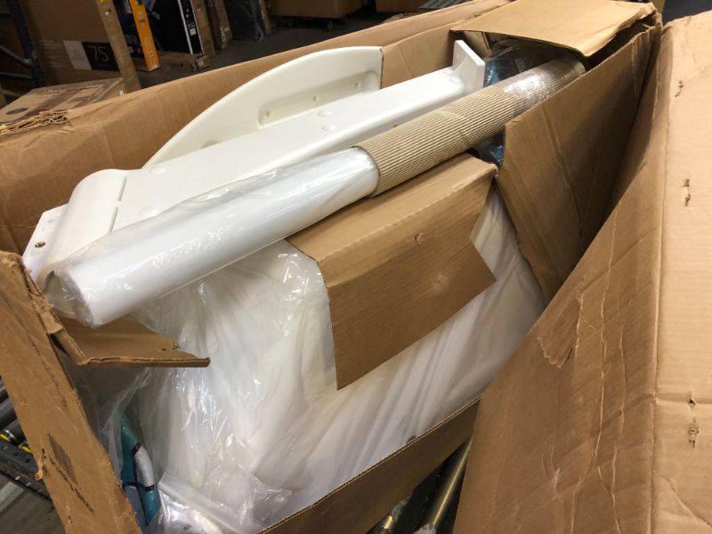 Photo 1 of Dunn-Rite Splash & Shoot Outdoor Adjustable Height Swimming Pool Basketball Hoop w/Ball, Base, & 18 Inch Stainless Steel Rim for Adults & Kids, White