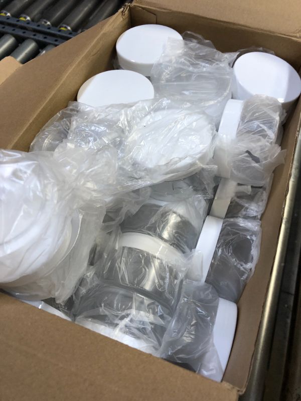 Photo 3 of 100 Pcs Plastic Jars with Lids Small Clear Containers with Lids Wide Mouth Small Plastic Containers for Lotion, Cream, Rhinestones, Body Butters, Scrub, Acrylic Paint, Travel Storage, Cosmetics (4 oz)