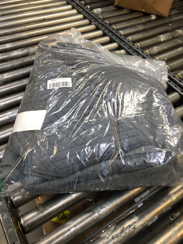 Photo 1 of Quilted Bedspreads Full/Queen Size(90"x96", Dark Grey) - Summer Soft Lightweight Microfiber Ultrasonic Embossed Quilt Coverlet Set for Queen Bed - 3 Pieces Gray Bedding Set(1 Quilt, 2 Shams) Dark Grey - Stripe Pattern Full/Queen