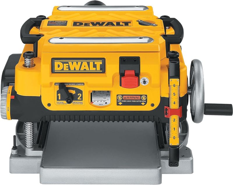 Photo 1 of DEWALT Planer, Thickness Planer, 13-Inch, 3 Knife for Larger Cuts, Two Speed 20,000 RPM Motor, Corded (DW735)
