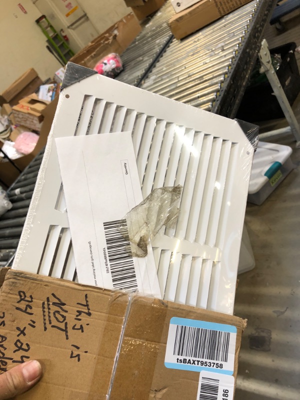 Photo 2 of 24"w X 24"h Steel Return Air Grilles - Sidewall and Ceiling - HVAC Duct Cover - White [Outer Dimensions: 25.75"w X 25.75"h] #REF! White