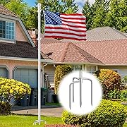 Photo 1 of 10 FT Flag Poles for Outside House inground with 4 Prongs Base - Heavy Duty Extra Thick Aluminum Flag Pole Kit for Yard - Outdoor FlagPole