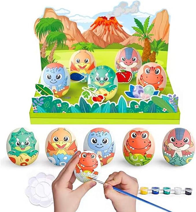 Photo 1 of Anditoy Paint Your Own Dinosaur Easter Eggs Crafts Kit for Kids Boys Girls Easter Basket Stuffers Gifts Party Favors