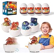 Photo 1 of VATOS 4 Pack Dinosaur Easter Eggs, 3.85 Inch Tall Dinosaur Eggs with Sound and Light Pull-Back Cars Function, Easter Toys, Easter Basket Stuffers, Easter Gifts for Girls & Boys Dinosaur Enthusiasts