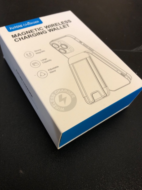 Photo 1 of wireless future charger for Magsafe Wallet Stand - Not Power Bank, Magnetic Card Holder for iPhone 15/14/13/12 Series, Vegan Leather