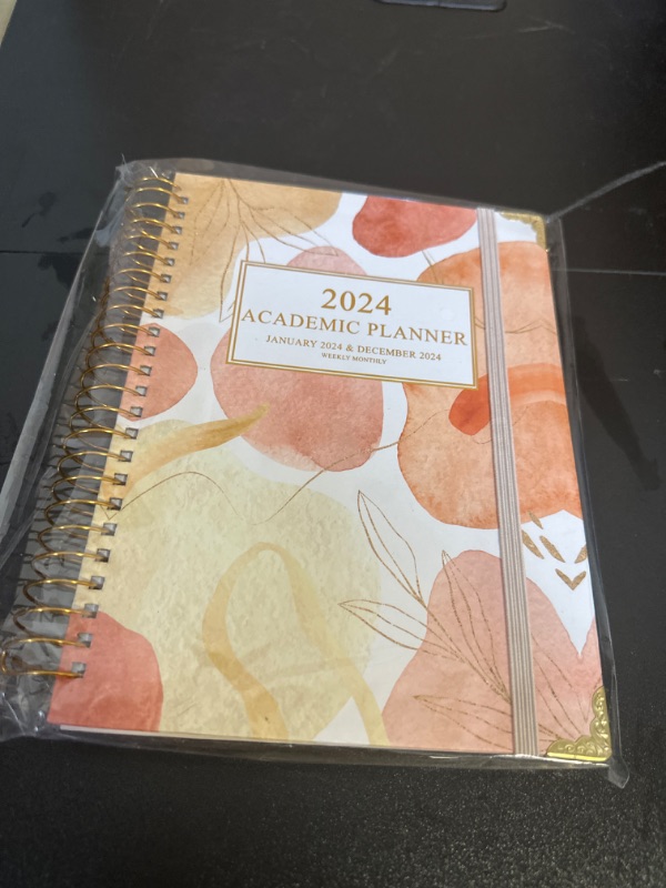 Photo 2 of 2024 Planner - Weekly Monthly Planner 2024,Jan.2024-Dec.2024,6.3x8.5 Academic Agenda Planner with Tabs,Spiral Bound,Elastic Closure.BOHO