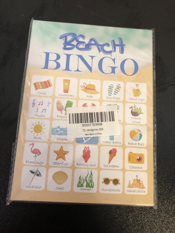 Photo 2 of Beach Bingo Game, 24 Players Bingo Game, for Teenager Summer Beach Party Bridal Shower Birthday Party, Hiking, Trip Family Holiday Party, Reception Activity Supplies - 009