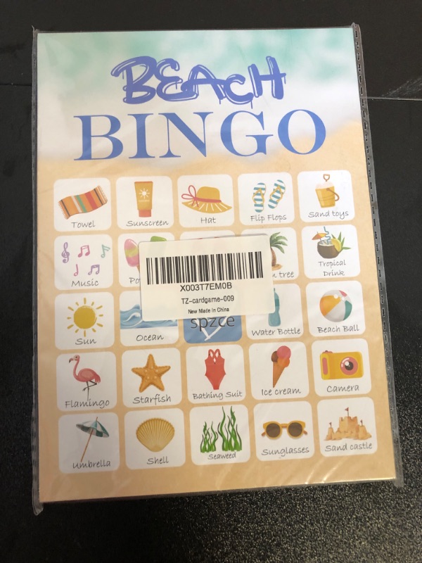 Photo 2 of Beach Bingo Game, 24 Players Bingo Game, for Teenager Summer Beach Party Bridal Shower Birthday Party, Hiking, Trip Family Holiday Party, Reception Activity Supplies - 009