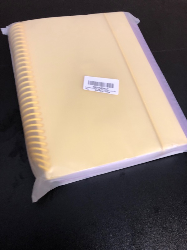 Photo 2 of Large Spiral Notebook With Bandage, 2 Pcs 10.2 Inch x 7.28 Inch B5 Thick Plastic Hardcover 8mm Ruled 150 Sheets (300 Pages) Journals for Study and Notes (2 Pcs Yellow and Purple)