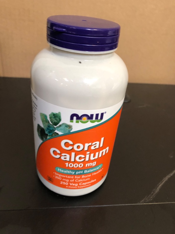 Photo 2 of exp date 11/2028--NOW Supplements, Coral Calcium 1,000 mg, Bone Health*, Healthy pH Balance*, 250 Veg Capsules 250 Count (Pack of 1)