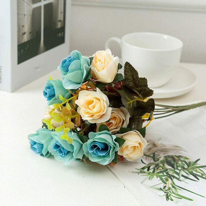 Photo 1 of 
Floral Decor  Holding Flowers Artificial Flower Simulated Multicolor Roses Restaurant - (Color:Blue)