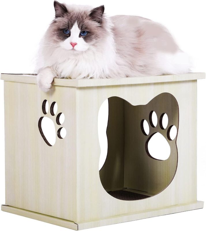 Photo 1 of 
Lnofxas Cat Bed, Cardboard Cat House with Scratcher and Catnip for Indoor Cats, Replaceable Cat Scratch Pad, Hideout for Guinea Pig, Small Dog, Bunny - 15 x...