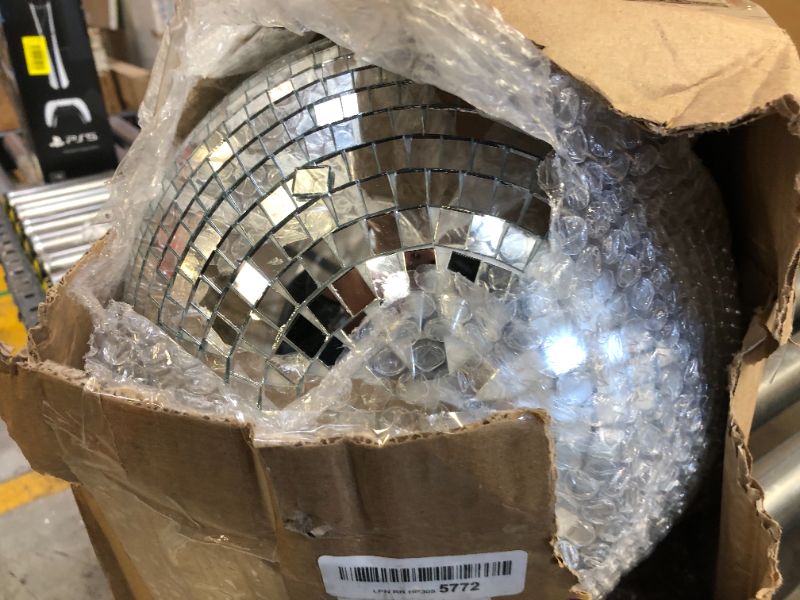 Photo 2 of 12" Disco Ball Mirror Ball Disco Party Decoration Stage Light Dj Light Effect Home Business Christmas Display Decoration Silver
