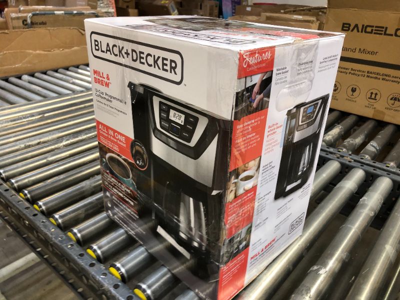 Photo 1 of BLACK+DECKER 12-Cup Mill and Brew Coffeemaker, Black, CM5000B