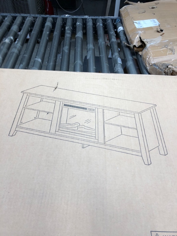 Photo 1 of 58" Wood Fireplace Media TV Stand Console