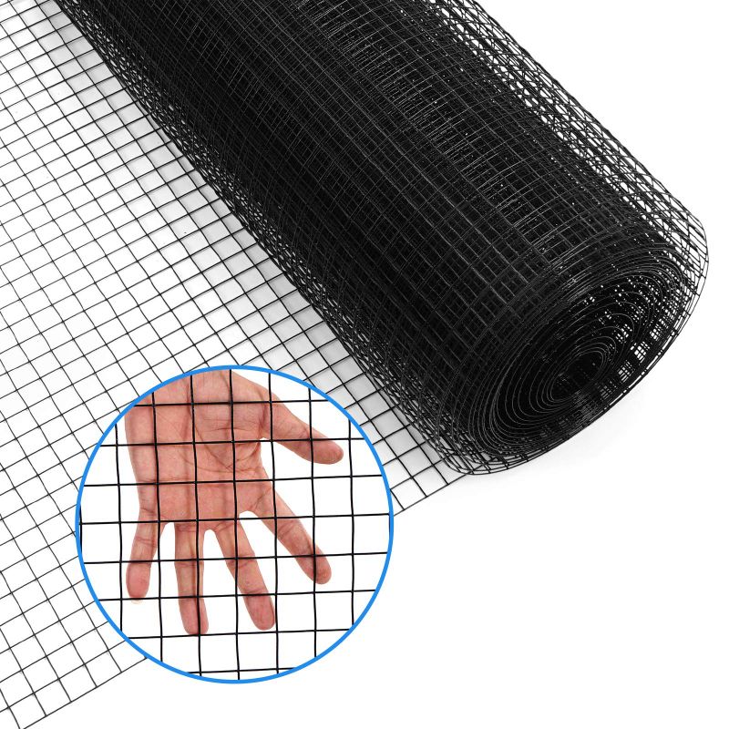 Photo 1 of 48'' x 100' 1/4inch Hardware Cloth 23 Gauge Black Vinyl Coated Welded Fence Mesh for Home and Garden Fence and Home Improvement Project (48'' x 100')