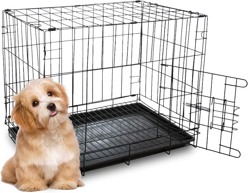 Photo 1 of Dog Crate Cage, Collapsible Home for Cat Ferret and Small Animals (Weight up to 8 pounds) 20L x 14W x 17H Inches, Black
