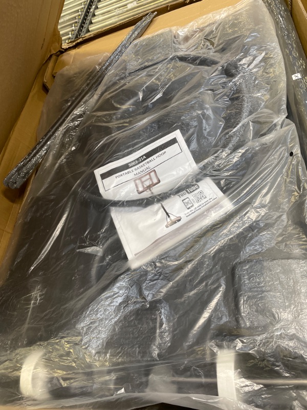 Photo 1 of Aimking Portable Basketball Hoop Outdoor System with 44 Inch Shatterproof Backboard, 3.8FT-10FT Height Adjustable Basketball Goal System for Youth/Teens/Adults Indoor Outdoor