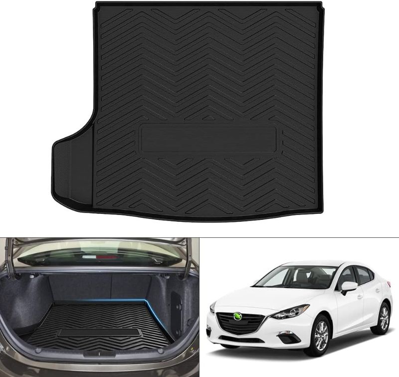 Photo 1 of Cartist Custom Fit for Trunk Rear Cargo Liner Mazda 3 2014-2018 Heavy Duty Anti-Slip All Weather Trunk Floor Mat (Only Fit Sedan, Not Fit Hatchback)