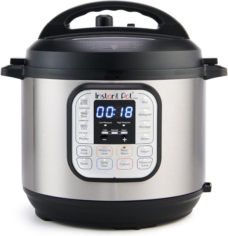 Photo 1 of Instant Pot Duo 7-in-1 Electric Pressure Cooker, Slow Cooker, Rice Cooker, Steamer, Sauté, Yogurt Maker, Warmer & Sterilizer, Includes App With Over 800 Recipes, Stainless Steel, 6 Quart
