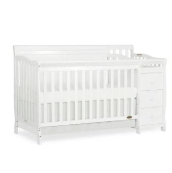 Photo 1 of Dream On Me 5-in-1 Brody Full Panel Convertible Crib in White with Changer Spac-----BOX 1 OF 2 MISSING BOX 2 OF 2
