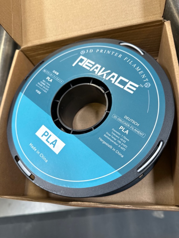 Photo 2 of PEAKACE PLA 3D Printer Filament 1.75mm, High Fluidity, No Clogging, High-Speed Printing, Dimensional Accuracy +/- 0.03mm, 1kg (2.2lbs) Spool, 340 Meters, White 1kg White