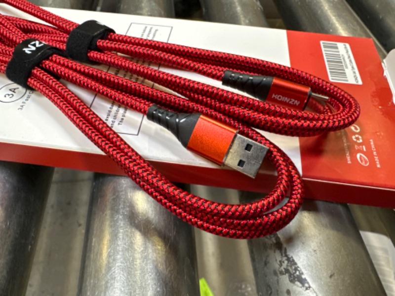 Photo 2 of 2 PACK RED USB-USBC 6FT CHARER CABLES 