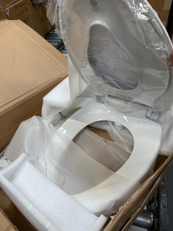 Photo 1 of Bidet Toilet Seat With Toddler Seat Built In, 3 in 1 Toilet Seat,Magnetic Kids Toilet Seat, Slow Close, Thicken Plastic Easy to Clean, Removable and Never Loosen, White(18.5”Elongated) 3 in 1 White Elongated-Bidet Kid