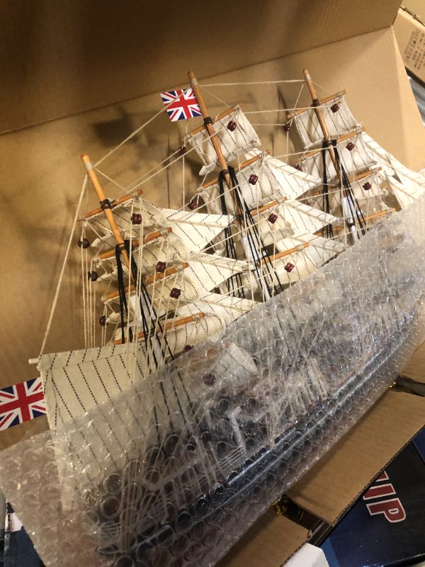 Photo 1 of SAILINGSTORY Wooden Model Ship Clipper Cutty Sark 1/125 Scale Replica Ship Model Sailboat Decor Medium