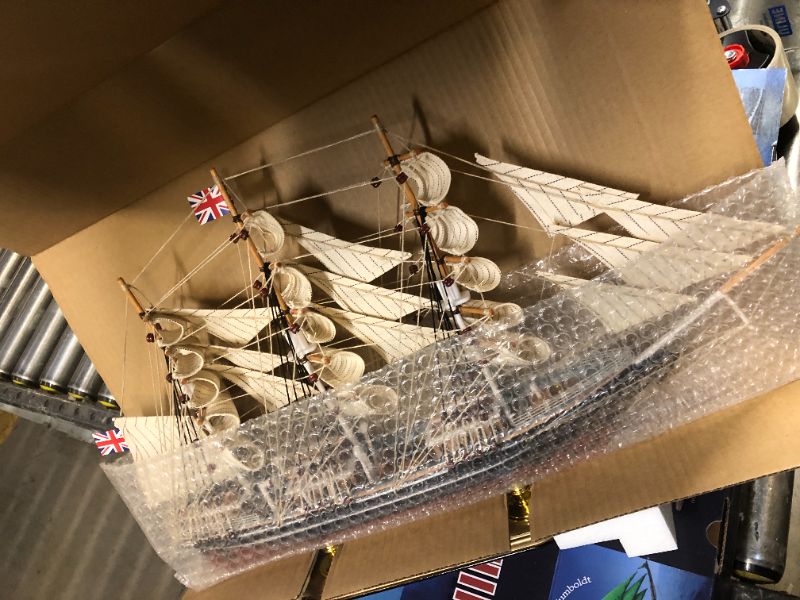 Photo 1 of SAILINGSTORY Wooden Model Ship Clipper Cutty Sark 1/125 Scale Replica Ship Model Sailboat Decor Medium