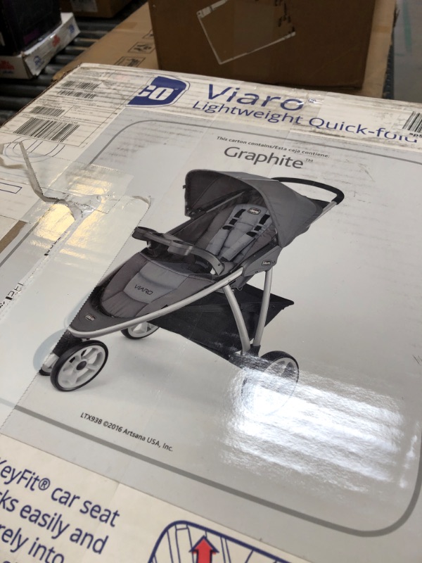 Photo 2 of Chicco Viaro Quick-Fold Stroller - Graphite | Grey