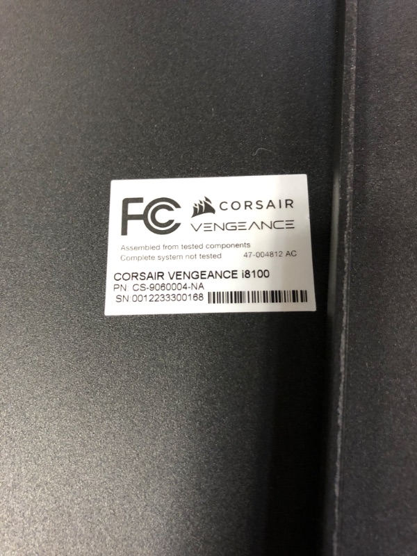 Photo 15 of Corsair Vengeance i8100 Series Gaming PC - Liquid Cooled Intel Core i9 13900K CPU - NVIDIA GeForce RTX 4090 GPU - 64GB Dominator Platinum RGB DDR5 Memory - 4TB (2x2TB) M.2 SSD - Black