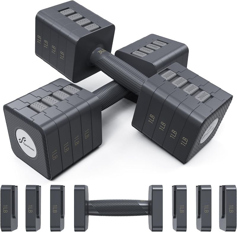 Photo 1 of Adjustable Dumbbells Hand Weights Set: Sportneer 5 in 1 Weight Adjustment 10 LB Dumbbells Set of 2 Free Weights Fast Adjust Dumbbell Weight Set for Women Men Home Gym Exercise Workout Strength
