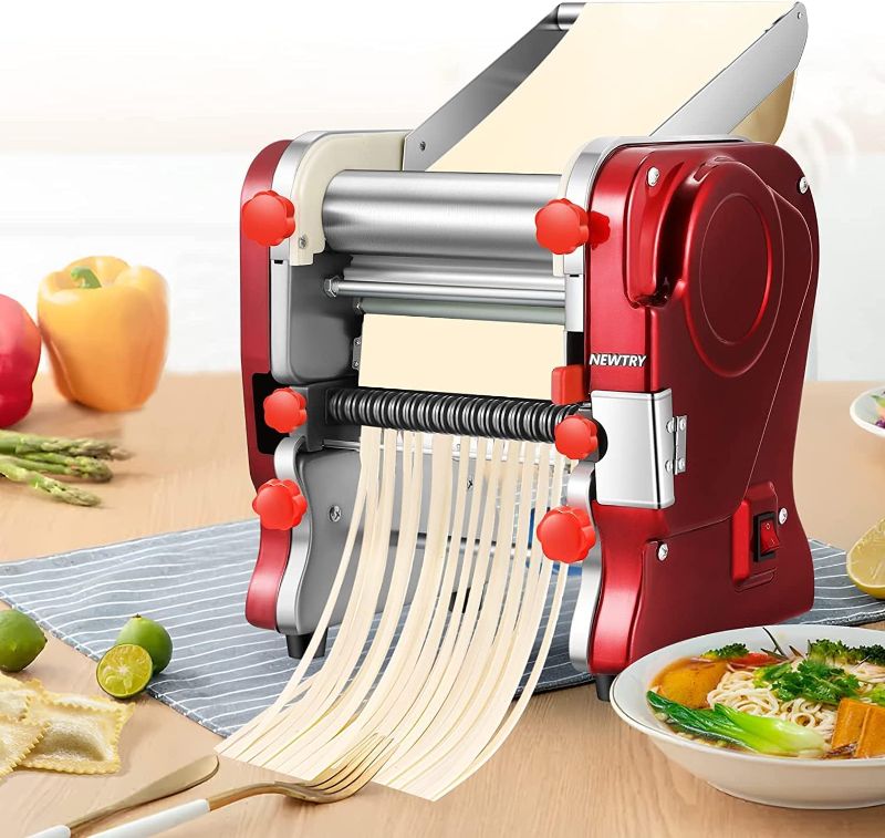 Photo 1 of NEWTRY Electric Pasta Maker Commercial Noodle Dough Pressing Machine Fettuccine Cutter 2mm/6mm Dual Purpose Blade 110V
