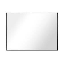 Photo 1 of 36 in. W x 30 in. H Modern Medium Rectangular Aluminum Framed Wall Mounted Bathroom Vanity Mirror in Black

