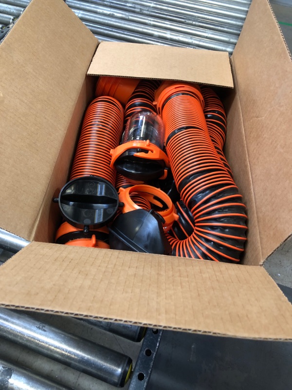 Photo 2 of Camco 21012 RhinoEXTREME 20ft RV Sewer Hose Kit | Includes Swivel Fitting and Translucent Elbow with 4-in-1 Dump Station Fitting | Storage Caps Included 20' Sewer Hose Kit Ships In Own Container